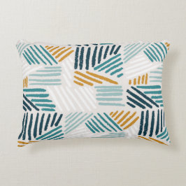 モダンな抽象幾何学ブラシ柄 アクセントクッション