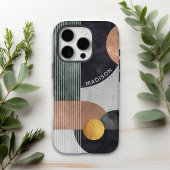 モダンな抽象幾何学大理石のカスタムネーム Case-Mate iPhoneケース