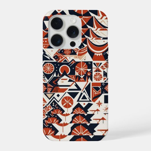 モダンな抽象幾何学柄デザイン 1269 iPhoneケース (裏面)