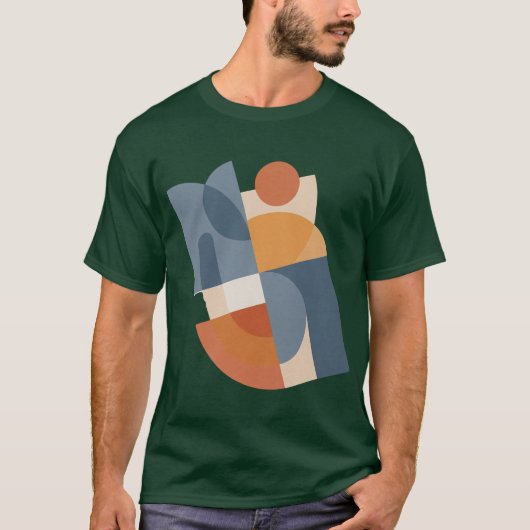 モダンな抽象幾何学模様 Tシャツ (正面)