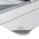 モダンな抽象建築の黄色いアクセント ポスター (角)