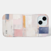 モダンな抽象柄のイニシャルモノグラム Case-Mate iPhoneケース (裏面 (横))
