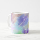 モダンな抽象水彩の雲 カラフルなパステル コーヒーマグカップ (正面左)