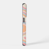 モダンな抽象液状渦巻き ピーチファズ iPhoneケース (右側面)