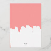 モダンな抽象的なお正月の筆跡ピンク 箔シーズンカード (裏面)