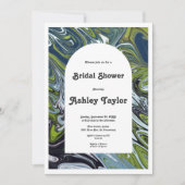 モダンな抽象的なウェディング ブライダル シャワーのお知らせ 招待状 (正面)