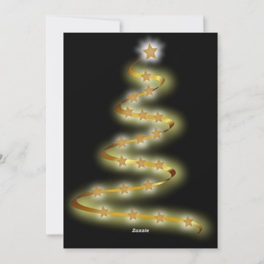 モダンな抽象的なクリスマスカードの鹿の頭のゴールドとブラック シーズンカード (裏面)