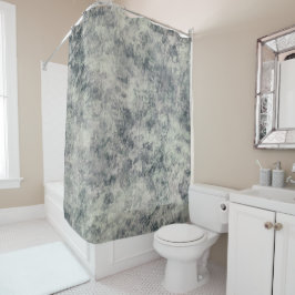 モダンな抽象的なテクスチャのグレーラベンダーセージグリーン シャワーカーテン
