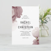 モダンな抽象的なピンクのジオードウェディング 招待状 (スタンド正面)