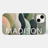 モダンな抽象的な波状パターンのカスタムネーム Case-Mate iPhoneケース (裏面 (横))