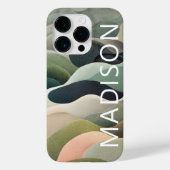 モダンな抽象的な波状パターンのカスタムネーム Case-Mate iPhoneケース (裏面)