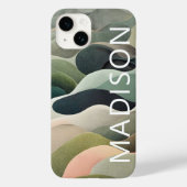 モダンな抽象的な波状パターンのカスタムネーム Case-Mate iPhoneケース (裏面)