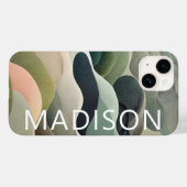 モダンな抽象的な波状パターンのカスタムネーム Case-Mate iPhoneケース (裏面 (横))