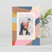 モダンな抽象的な色彩豊かなクリスマスの写真 シーズンカード (スタンド正面)