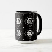 モダンな抽象的な花のコーヒーマグ マグカップ (正面右)