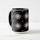 モダンな抽象的な花のコーヒーマグ マグカップ (正面左)