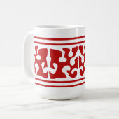 モダンな抽象的な赤い形の芸術 コーヒーマグカップ (正面左)