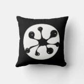 モダンな抽象的な黒い染み（汚れ） クッション (裏面)