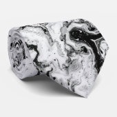 モダンな抽象的な黒と白のタイ ネクタイ (ロール)