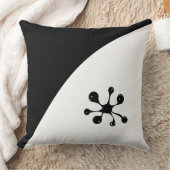 モダンな抽象的な黒と白のデザイン クッション (ブランケット)