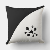 モダンな抽象的な黒と白のデザイン クッション (裏面)