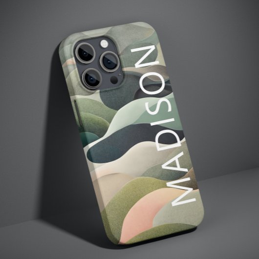 モダンな抽象的ウェーブパターン オーダーメイドネーム Case-Mate iPhoneケース