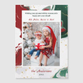 モダンな抽象的グリーン/レッドのクリスマス写真 (正面)