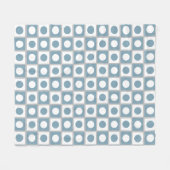 モダンな抽象的ティールとホワイト フリースブランケット (正面(横))