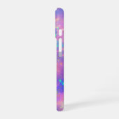 モダンな抽象的デザイン ゴールドファイアオパール 名前入り カスタム iPhone 16ケース (左側面)
