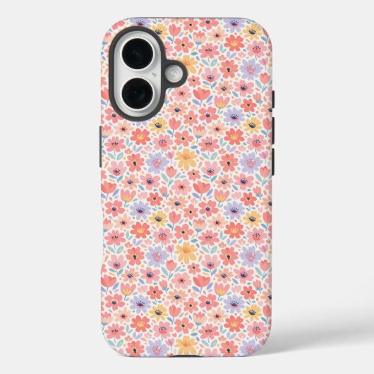 モダンな抽象的フラワーパターン Case-Mate iPhoneケース (裏面)