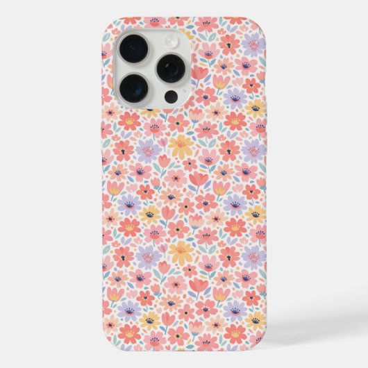 モダンな抽象的フラワーパターン iPhoneケース (裏面)