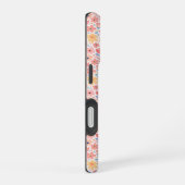モダンな抽象的フラワーパターン iPhone 16ケース (右側面)
