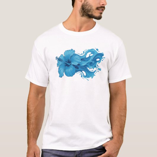 モダンな抽象的フラワー10 アートデザイン Tシャツ (正面)