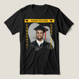 モダンな抽象的ブロブ幾何学フォト卒業パーティー トライブレンドＴシャツ