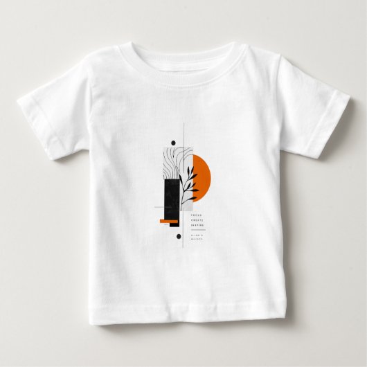 モダンな抽象的ボタニカル幾何学ウォールアート ベビーTシャツ (正面)