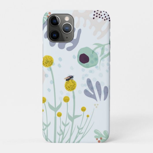 モダンな抽象的ボタニカル イエロービリーボタン Case-Mate iPhoneケース (裏)