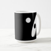 モダンな抽象的形状 ブラック&ホワイト コーヒーマグカップ (正面右)
