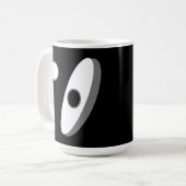 モダンな抽象的形状 ブラック&ホワイト コーヒーマグカップ (正面左)