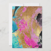 モダンな抽象絵画のゴールドスクリプトダークウェディング 招待状 (裏面)