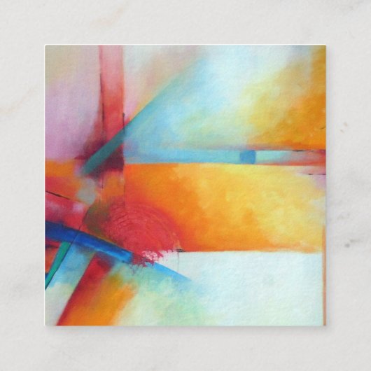 モダンな抽象美術の絵画の贅沢の平野 スクエア名刺 (裏面)