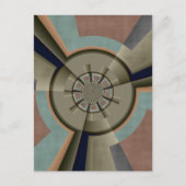 モダンな抽象色調の調和 フラクタルアートグラフィック ポストカード (正面)