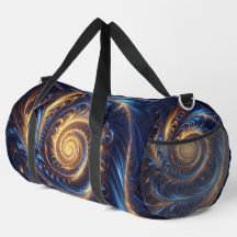 モダンな抽象芸術の宇宙、ロイヤルブルーとゴールドの渦巻き
