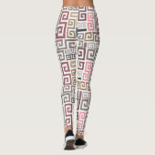 モダンな抽象芸術の色付きライン レギンス (裏面)