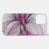 モダンな抽象芸術 ピンク フラクタルアート エレガントカオス Case-Mate iPhoneケース (裏面 (横))
