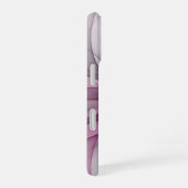 モダンな抽象芸術 ピンク フラクタルアート エレガントカオス iPhone 16ケース (右側面)