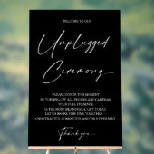 モダンな挙式用アクリルサイン Unplugged Ceremony アクリルサイン (ニュートラル)