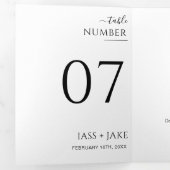 モダンな挙式 ウェディングパーティ 夕食 愛の記憶 三つ折り招待状 (内部最初)