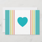 モダンな採用の新生児4つの足のピンクの成長 案内状 (裏面)