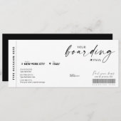 モダンな搭乗券サプライズ フェアライン航空チケット 招待状 (正面/裏面)