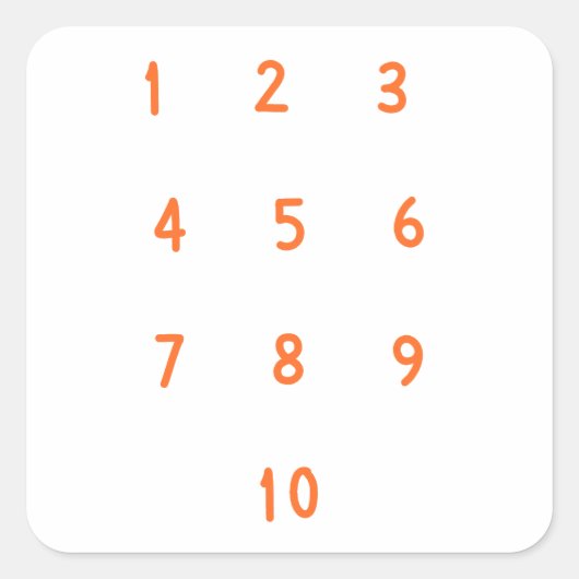 モダンな数字1-10カウントステッカー ラベル (正面)